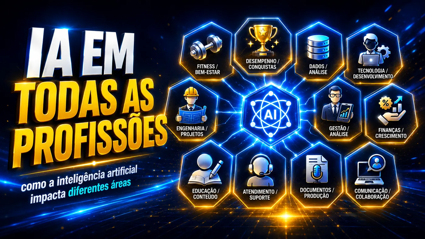 Mapa da IA em todas as profissões: engenharia, educação, atendimento, dados, finanças, gestão, tecnologia e comunicação